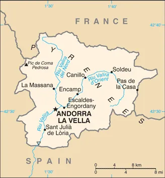 SIMPLE Map of Andorra