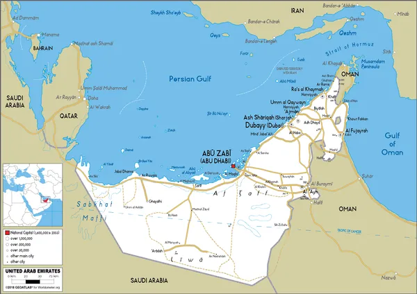 ROAD Map of the United Arab Emirates