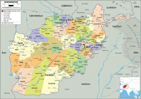POLITICAL Map of Afghanistan