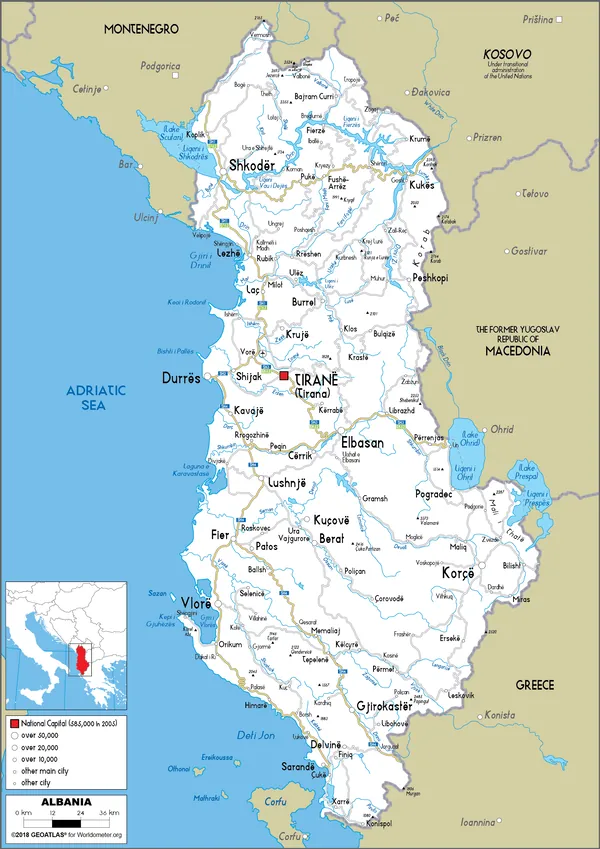ROAD Map of Albania