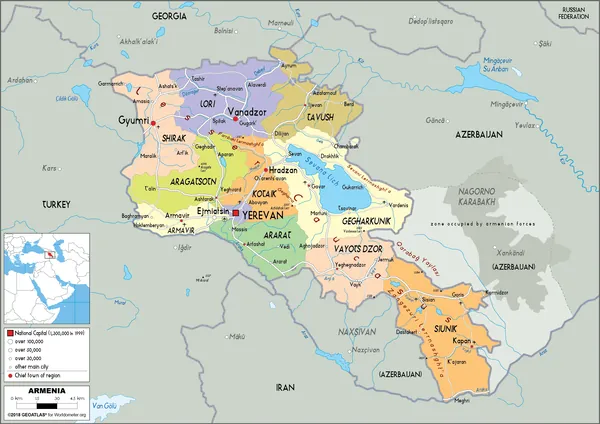 POLITICAL Map of Armenia