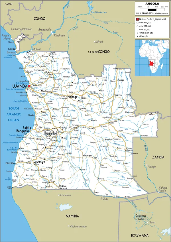 ROAD Map of Angola