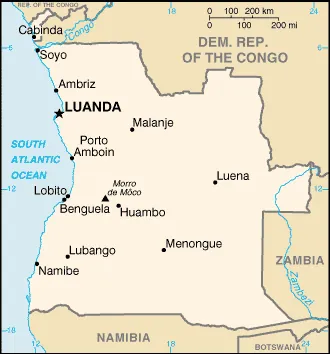 SIMPLE Map of Angola