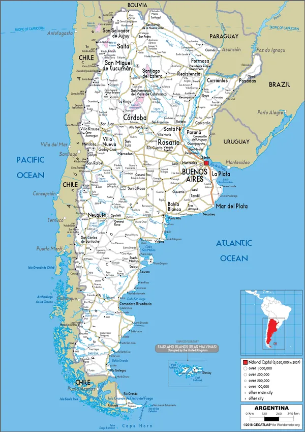 ROAD Map of Argentina
