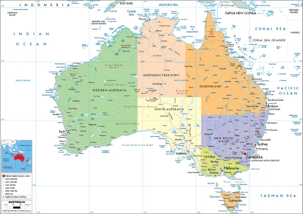 POLITICAL Map of Australia