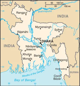 SIMPLE Map of Bangladesh