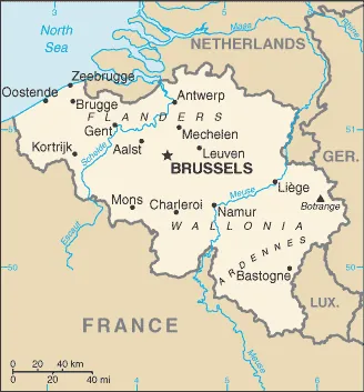 SIMPLE Map of Belgium