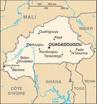 SIMPLE Map of Burkina Faso