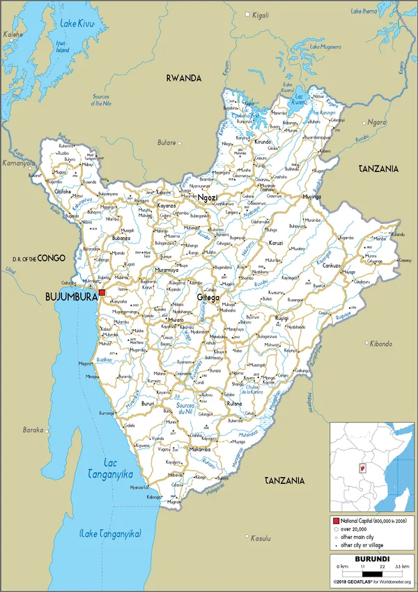 ROAD Map of Burundi