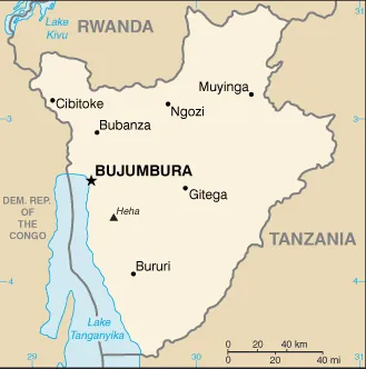 SIMPLE Map of Burundi