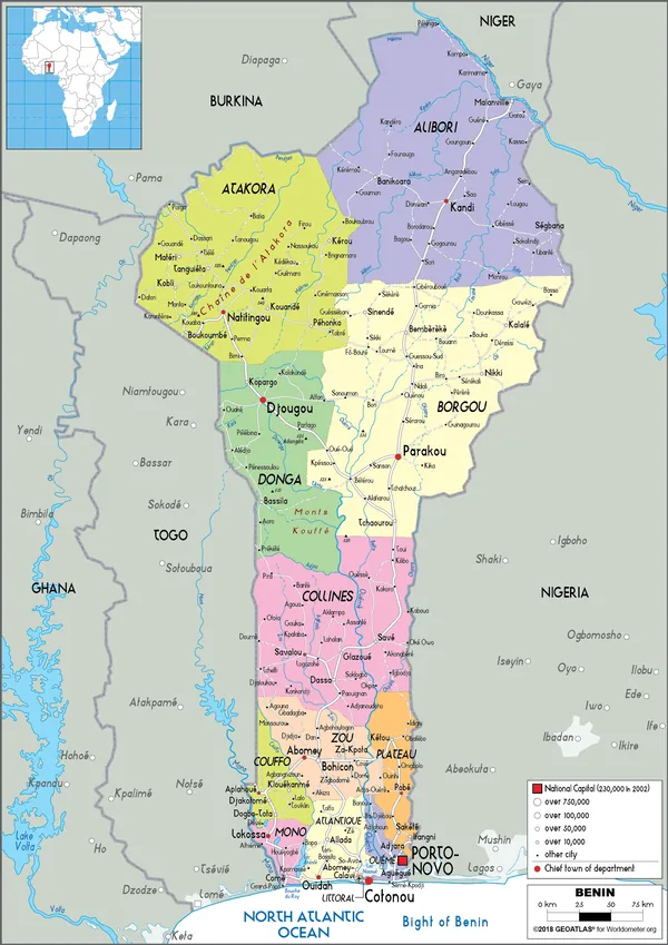 POLITICAL Map of Benin