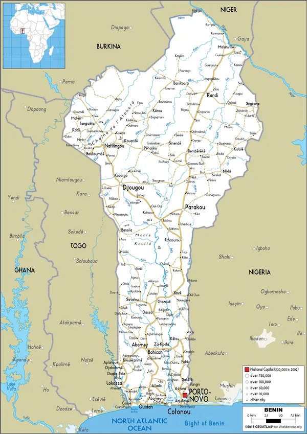 ROAD Map of Benin