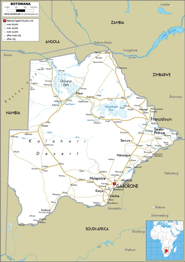 ROAD Map of Botswana