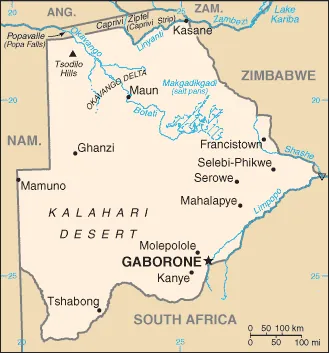 SIMPLE Map of Botswana