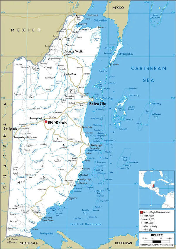 ROAD Map of Belize
