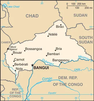 SIMPLE Map of the Central African Republic