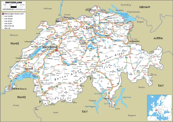ROAD Map of Switzerland