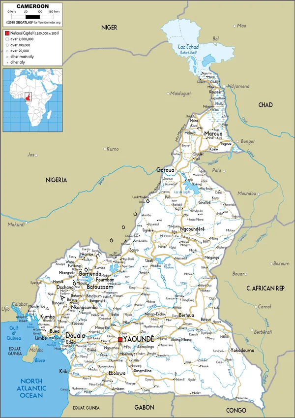 ROAD Map of Cameroon