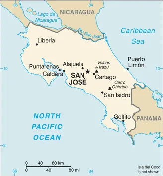 SIMPLE Map of Costa Rica