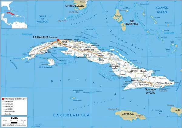 ROAD Map of Cuba