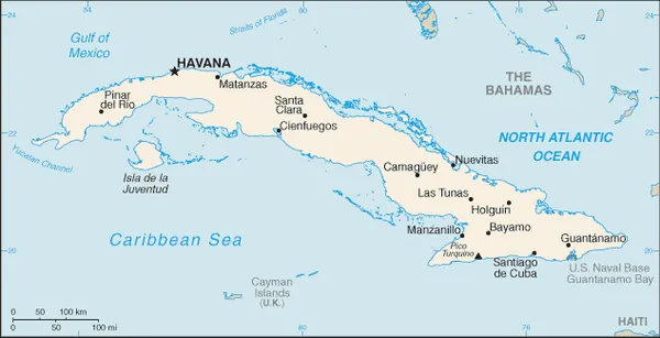 SIMPLE Map of Cuba