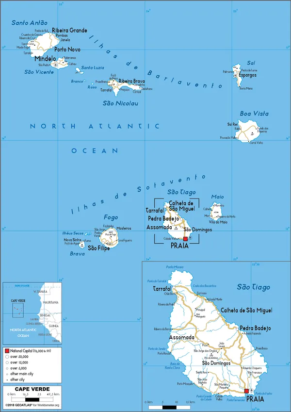 ROAD Map of Cabo Verde