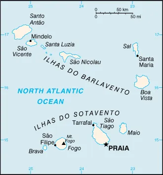 SIMPLE Map of Cabo Verde