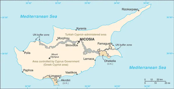 SIMPLE Map of Cyprus
