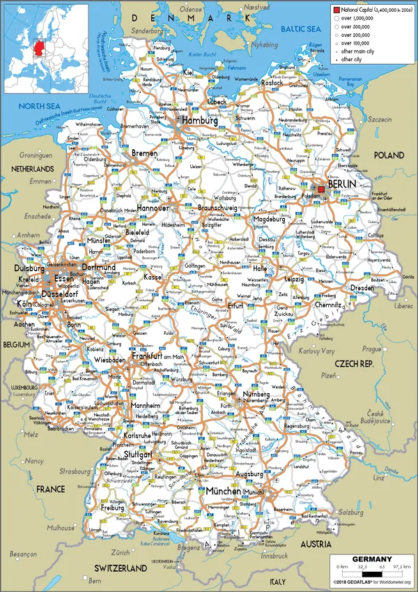 ROAD Map of Germany
