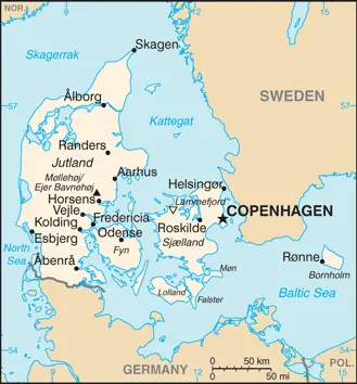 SIMPLE Map of Denmark