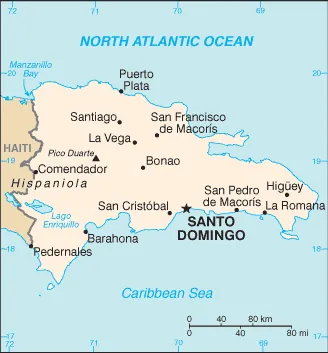 SIMPLE Map of the Dominican Republic