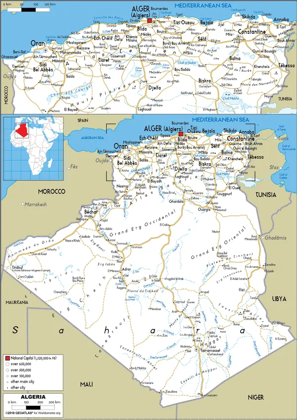 ROAD Map of Algeria
