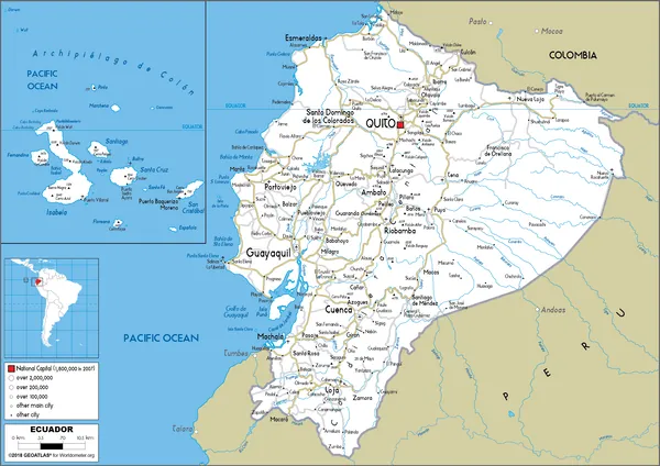 ROAD Map of Ecuador