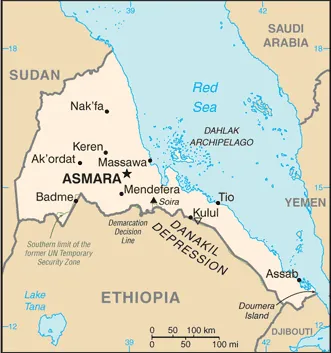 SIMPLE Map of Eritrea