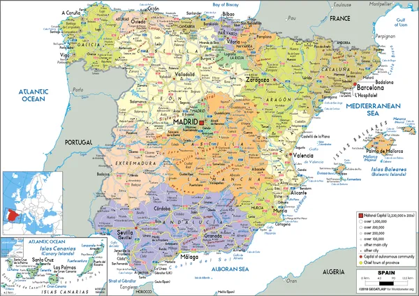 POLITICAL Map of Spain