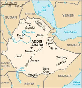 SIMPLE Map of Ethiopia