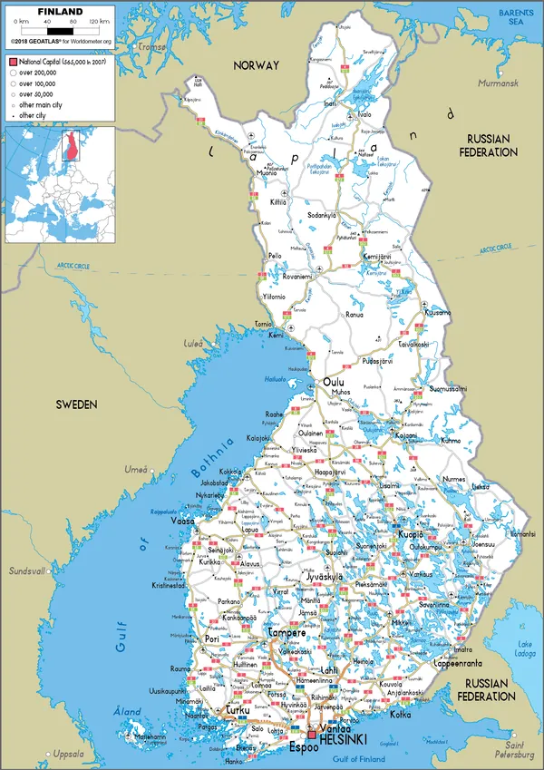 ROAD Map of Finland