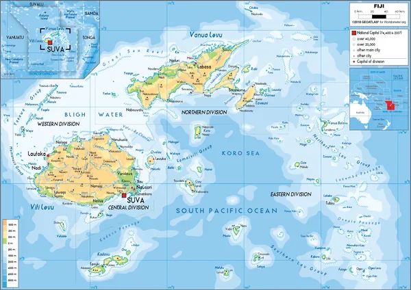 PHYSICAL Map of Fiji
