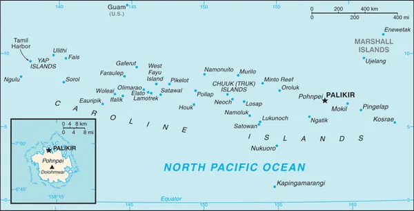 SIMPLE Map of Micronesia