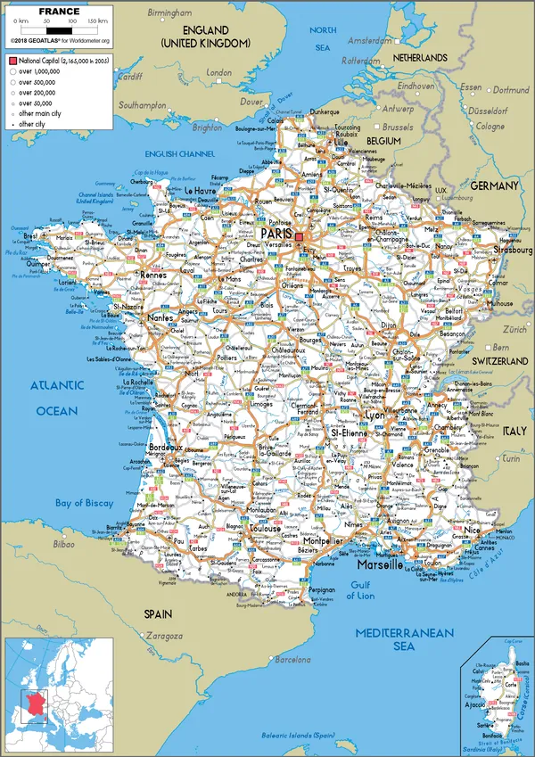 ROAD Map of France