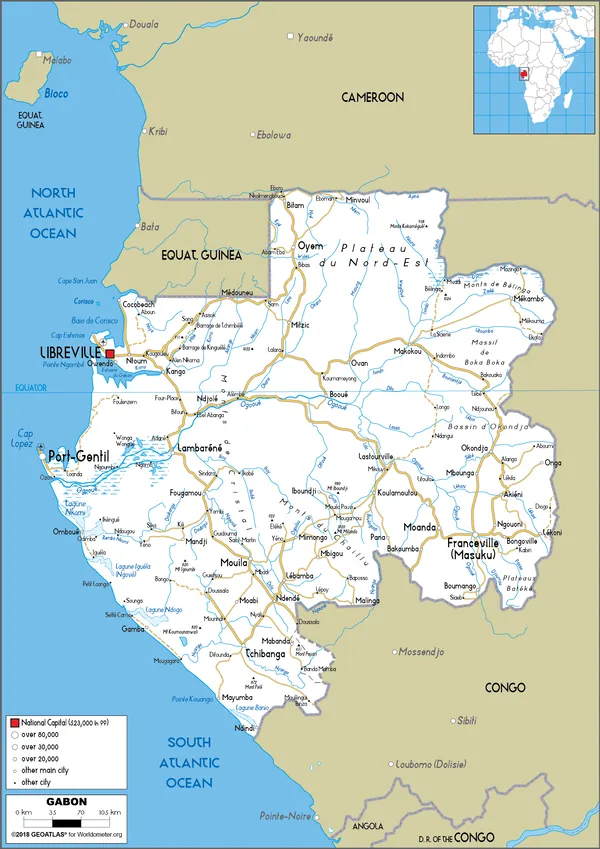 ROAD Map of Gabon
