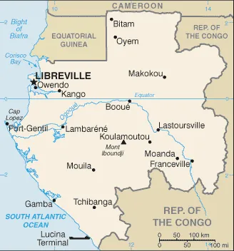 SIMPLE Map of Gabon