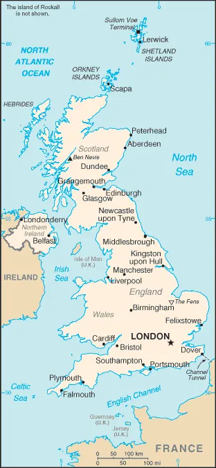 SIMPLE Map of the United Kingdom