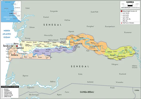 POLITICAL Map of Gambia