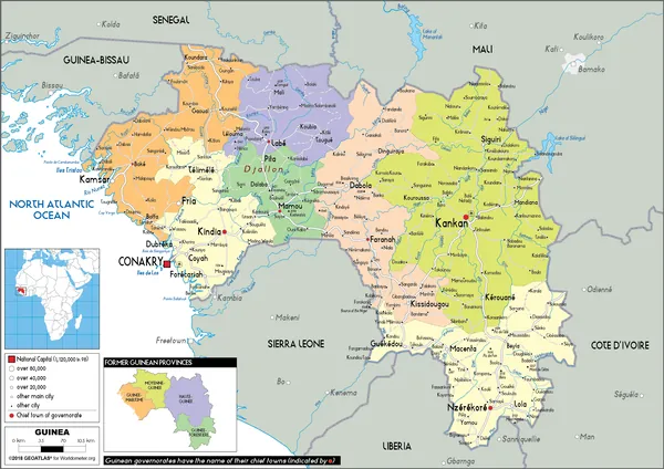 POLITICAL Map of Guinea