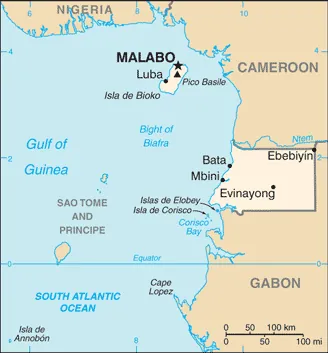 SIMPLE Map of Equatorial Guinea