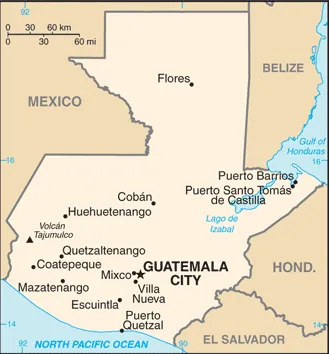 SIMPLE Map of Guatemala