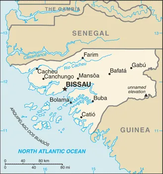 SIMPLE Map of Guinea-Bissau