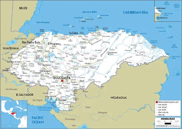 ROAD Map of Honduras
