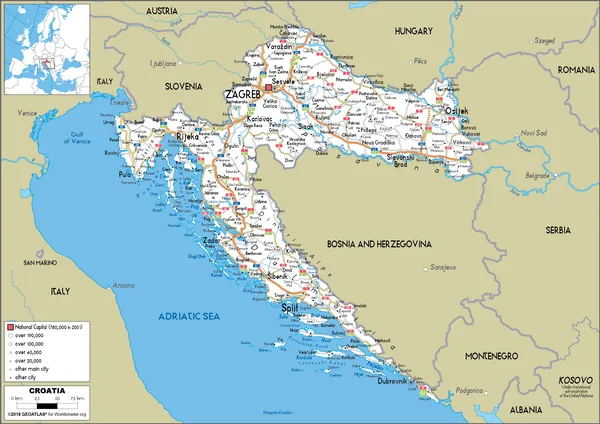 ROAD Map of Croatia